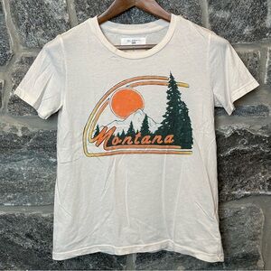 Anthropologie “Montana” Short Sleeve T-Shirt on Soft Cream color fabric, size S